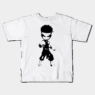 Martial Artist minimal silhouette white Kids T-Shirt